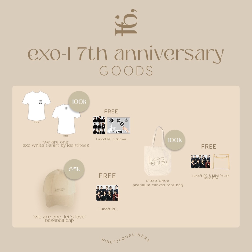 READY STOCK EXO-L 7TH ANNIVERSARY GOODS BY NINETYFOURLINERS