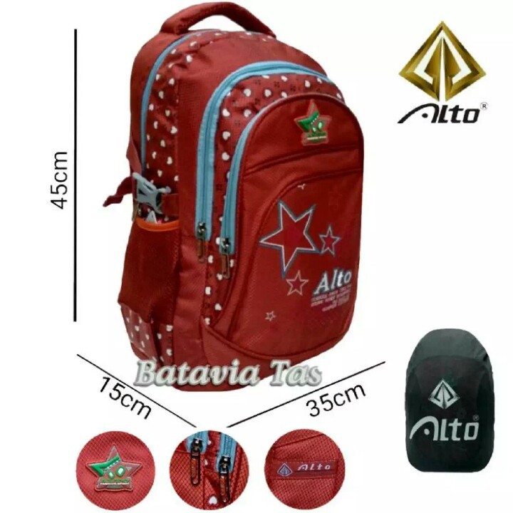 Alto tas ransel sekolah anak tas fashion tas laptop original + rain cover