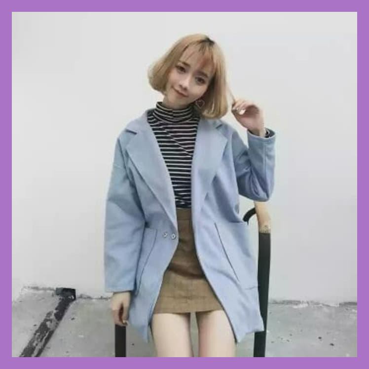 MANTEL PUTIH LUARAN COAT MUSIM DINGIN WINTER SALJU OUTER BLAZER