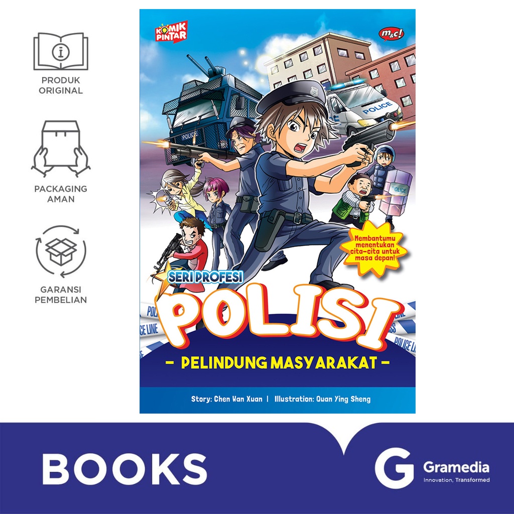 Gramedia Bali - Komik Pintar : Seri Profesi : Polisi, Pelindung Masyarakat