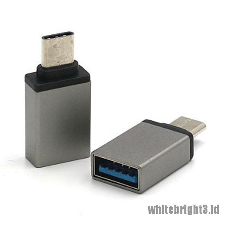 &lt; White3 &gt; Adapter Konverter Konektor Data USB-C Male Ke USB 3.0 A Female