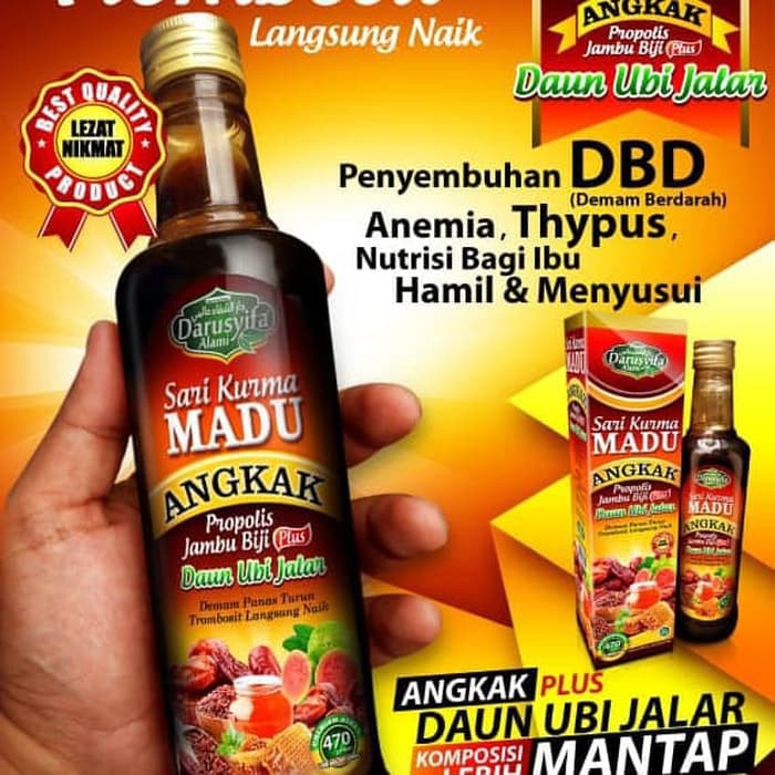 

Sari Kurma Madu Angkak Darusyifa Plus Propolis jambu Biji Daun Ubi