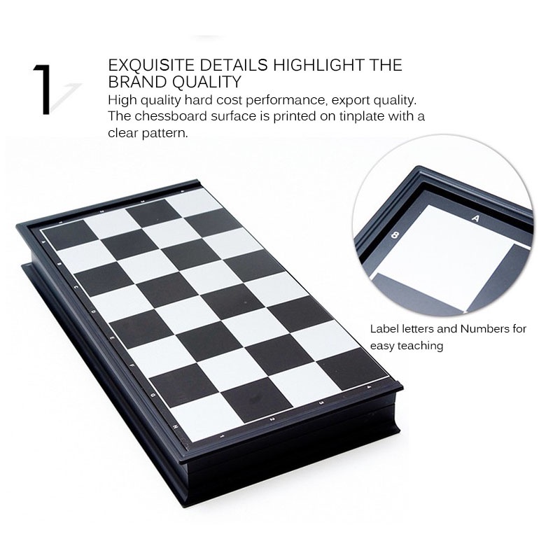 【25x25 cm】Papan Catur Magnet Lipat/Chess Magnetic Board Game 32 Chess Pieces/Papan Catur Magnet