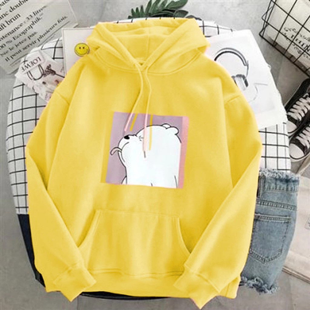 Sweater BERUANG ICE / Cute Hoodie Pria Wanita Bahan Fleece Ukuran S M L XL XXL XXXL