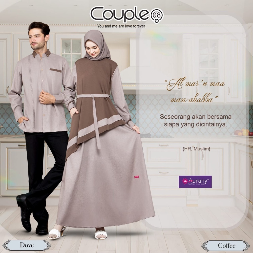 COUPLE AURANY TERBARU 2022 DOVE -COFFEE / SOFT PURPLE-DUSTY PURPLE AURANY AK-08 / ALNITA GSA 46