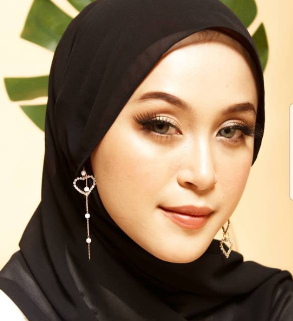 A175 Anting hijab love susun diamond