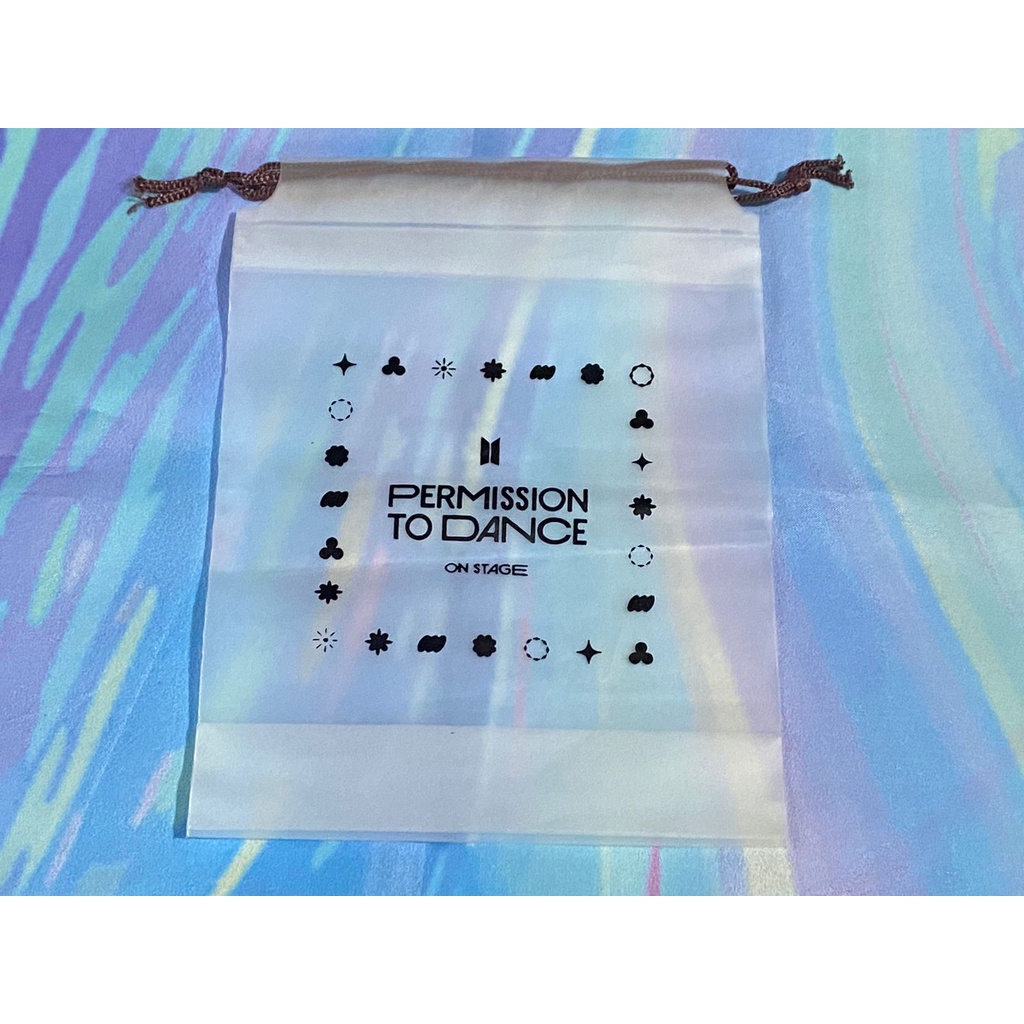 POUCH / KANTONG SERUT PLASTIK BTS PERMISSION TO DANCE BISA UNTUK FREEBIES NOBAR KONSER BTS LAS VEGAS