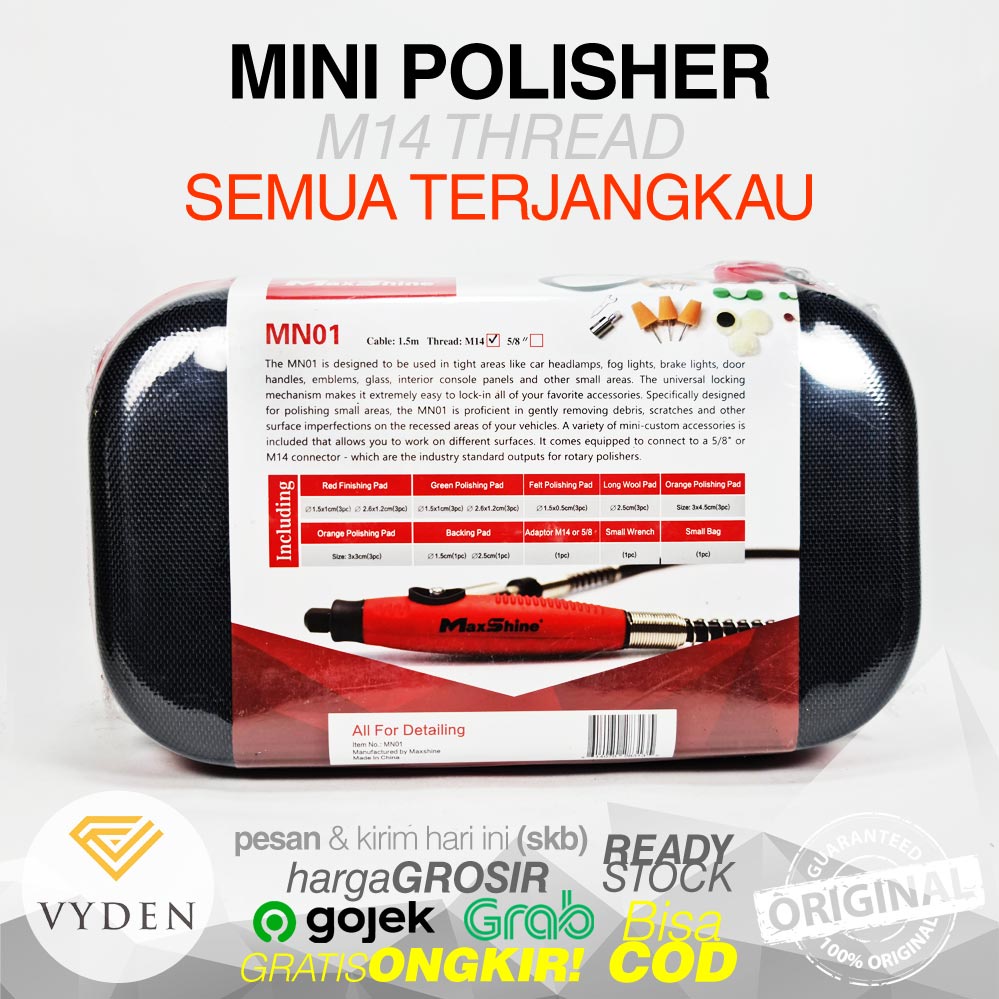 MAXSHINE Mini Polishing System MN01 Nano Spot Polisher Pad Kecil Sela Lekukan Poles Motor Interior Mobil MURAH