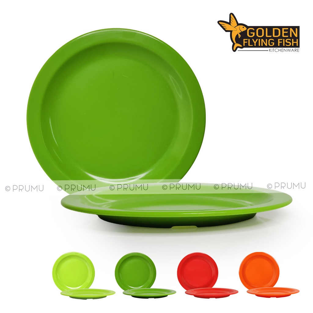 Piring Ceper Melamin 9 inch - Piring Makan - Piring Saji - Piring Datar Melamine - Golden P0902