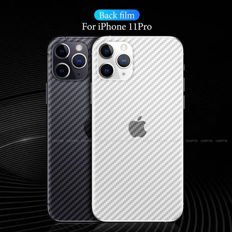 Stiker Pelindung Layar Transparan Bahan Carbon Fiber Untuk Iphone 11 12 13 Pro Max Mini 7 8 Plus X Xs Max Xr Se 2020