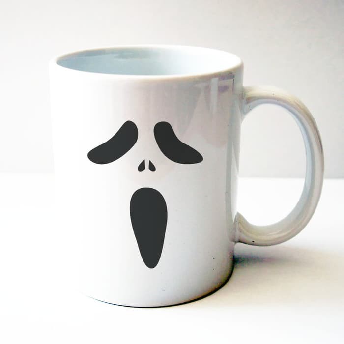 Gelas Mug Halloween Ghost Face - Hadiah / Kado Ulang Tahun - By Crion