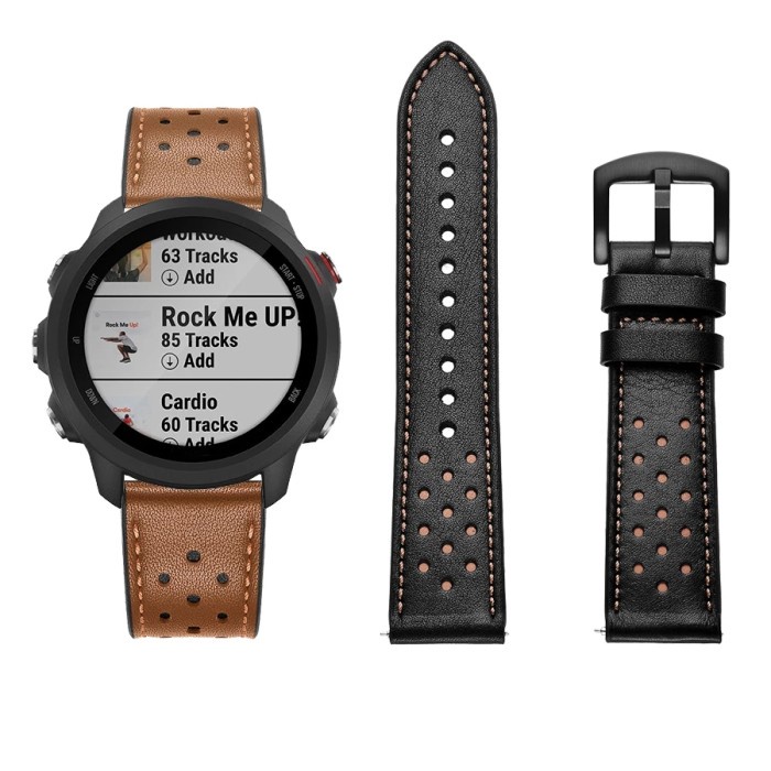 TALI JAM KULIT SPORT LEATHER STRAP GARMIN FORERUNNER 245 SMARTWATCH
