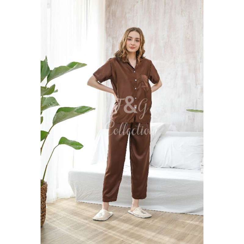 PAJAMAS SATIN SET-CELANA PANJANG/PIYAMA/SLEEPWEAR