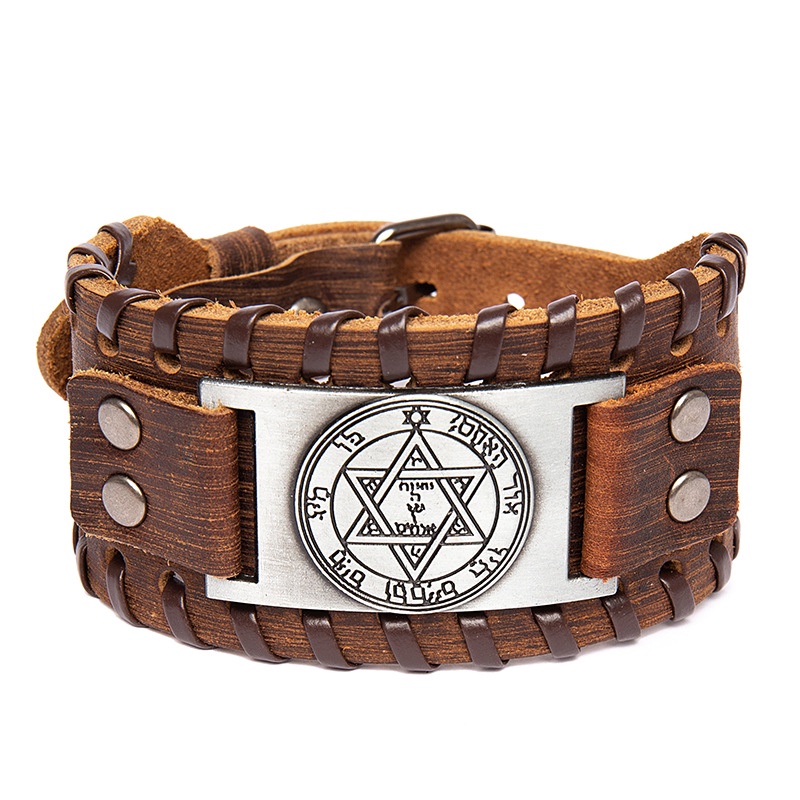 Gelang Tangan Tali Kulit Gaya Retro Viking Norway Thor Untuk Aksesoris Pria / Wanita