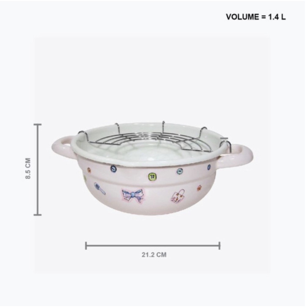 Tempura Nabe Wajan Enamel Penggorengan model super bagus - diameter 20 cm