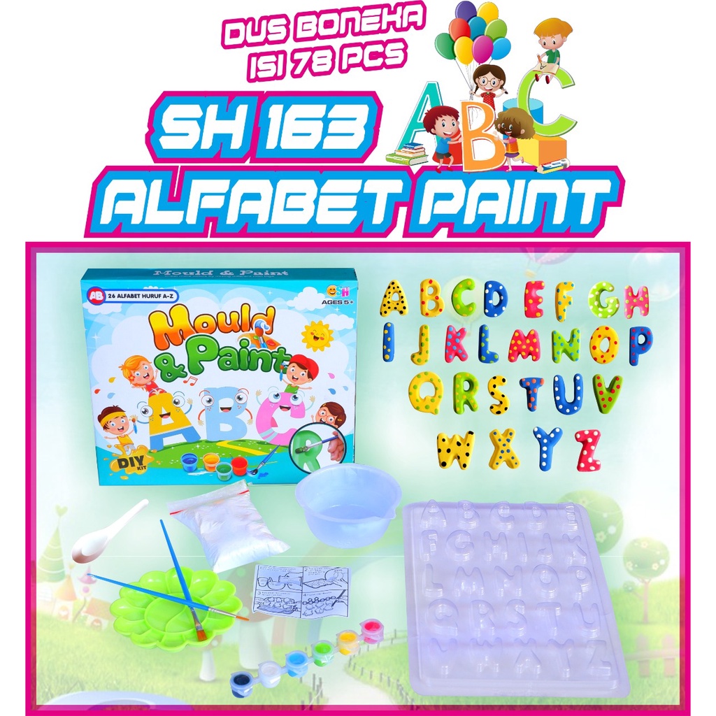 Mainan Edukasi Cetakan Alfabet dan Mengecat SH 163 mould & Paint