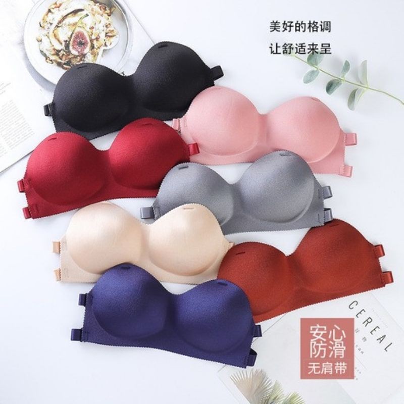 BH Bra push-up Invisible Strapless Tanpa Tali Anti Slip