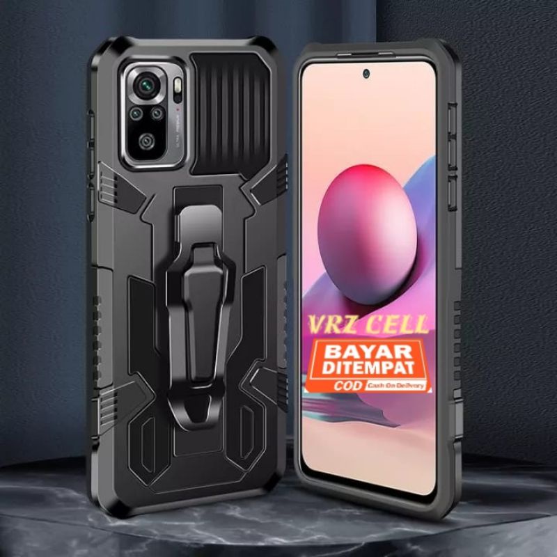 xiaomi redmi note 10 10s 10pro mi 10t 10t pro 9t 11 lite hard case belt clip robot transformer hybrid soft case leather flip standing casing hp cover kick stand