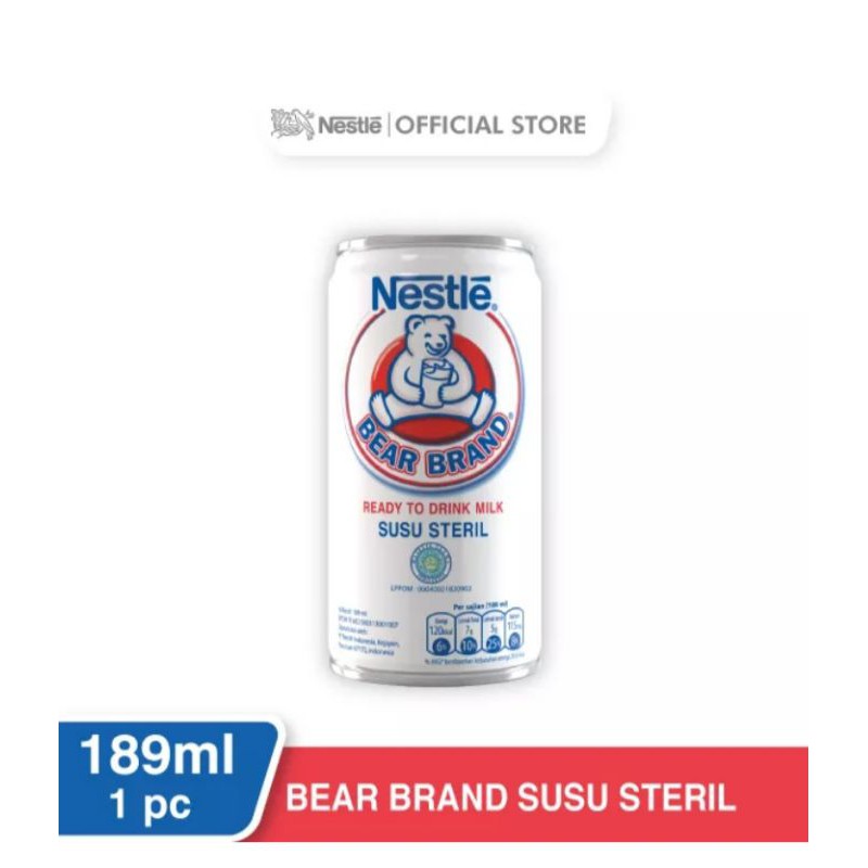 

BEAR BRAND Ready To Drink Milk 189ml - Harga per 1 pcs