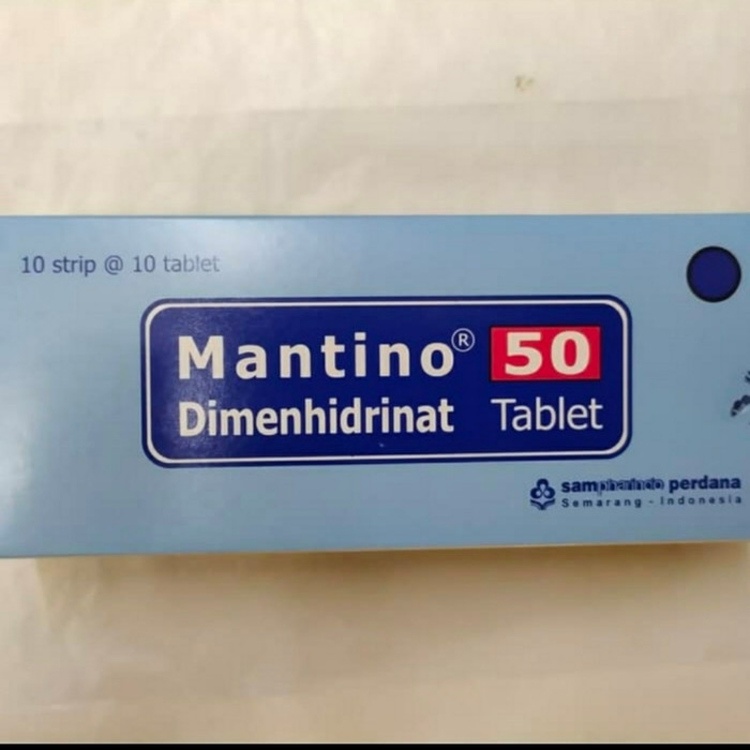 Mantino 50 Mg Tablet Sampharindo - Obat Vertigo Mual Muntah (Box 100 Tablet)