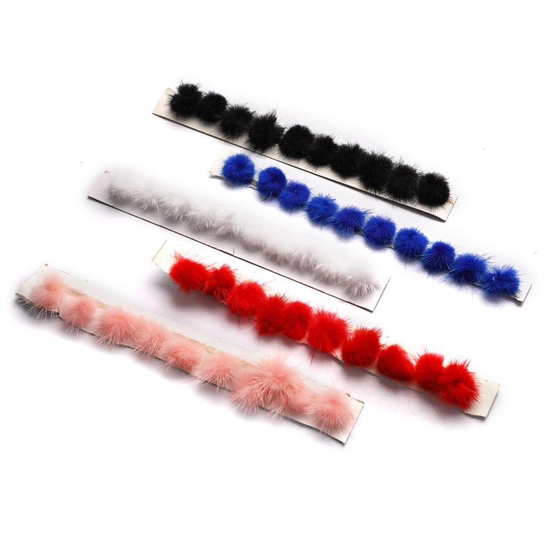 &lt; E2id &amp; &gt; 10PCS Bola Pompom Bulu Mink Mini Untuk Dekorasi Nail Art DIY