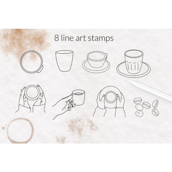 Procreate Brush - Coffee Stains &amp; Ice Cream Procreate Stamps