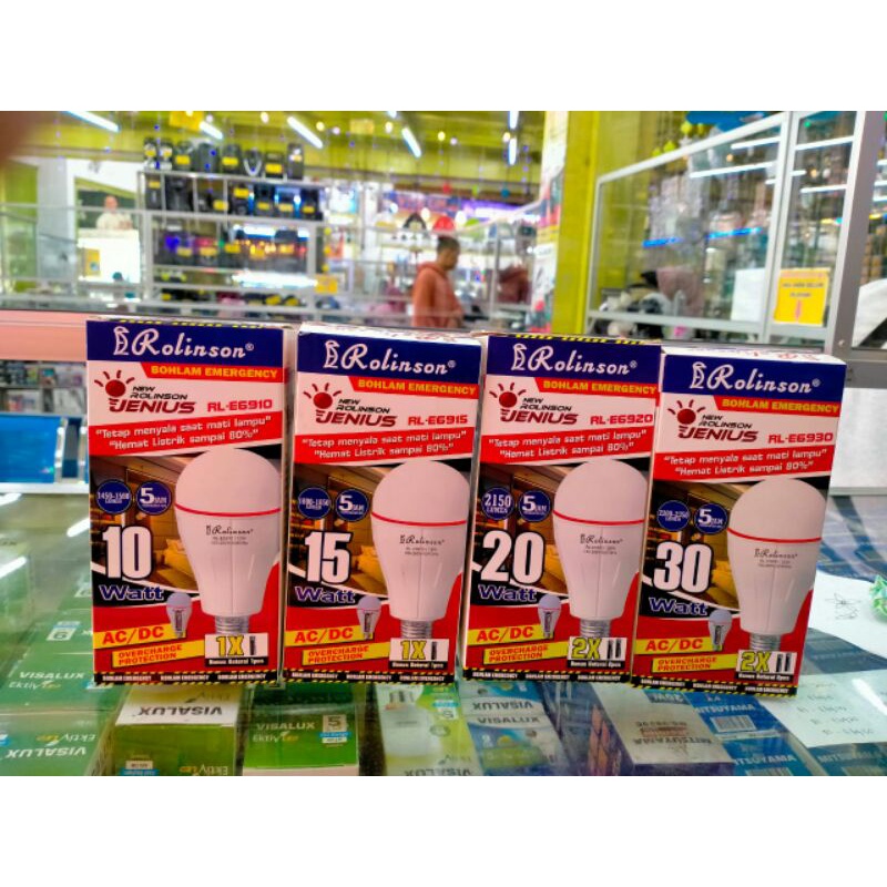 LAMPU BOHLAM EMERGENCY ROLINSON 10W, 15W, 20W, 30W