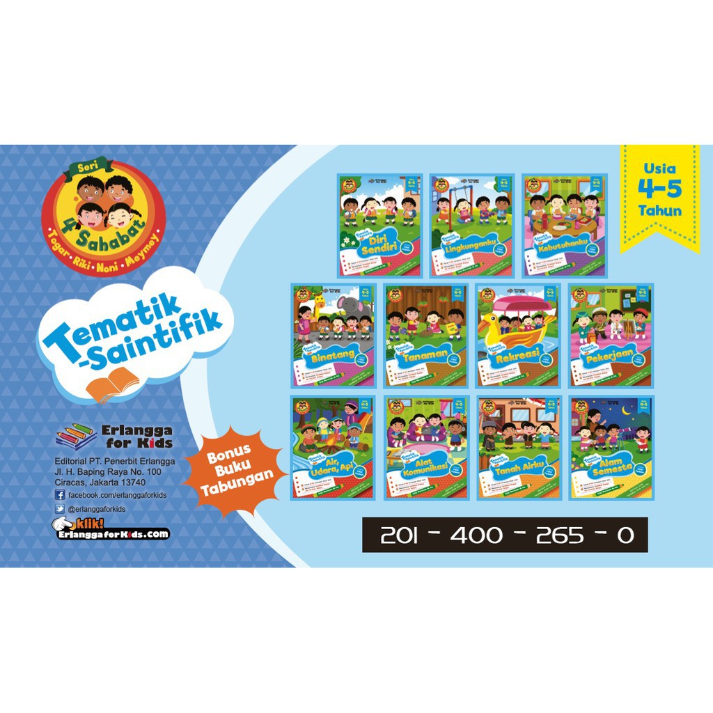  Buku Erlangga TK  2014002650 PAKET SERI 4SAHABAT TEMATIK 