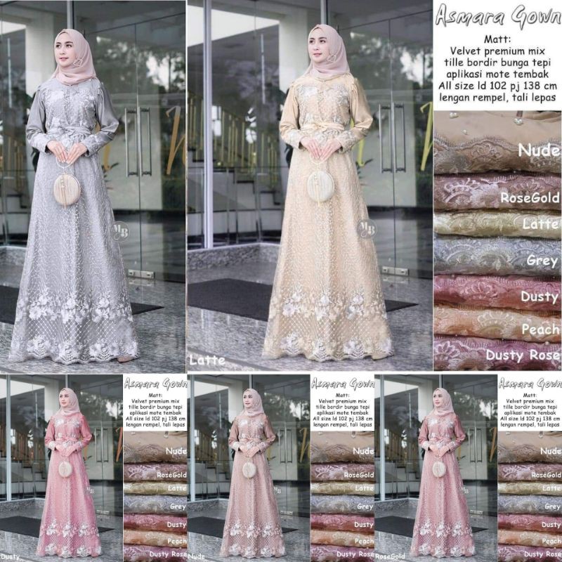 GAMIS ASMARA GOWN | GAMIS TERBARU 2021 MODERN LEBARAN | GAMIS WANITA | GAMIS MURAH |GAMIS SYAR'I