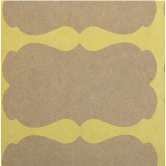 Paper Tags Sticker Label - Blank Irregular Kraft Paper (1sheet/12pcs)