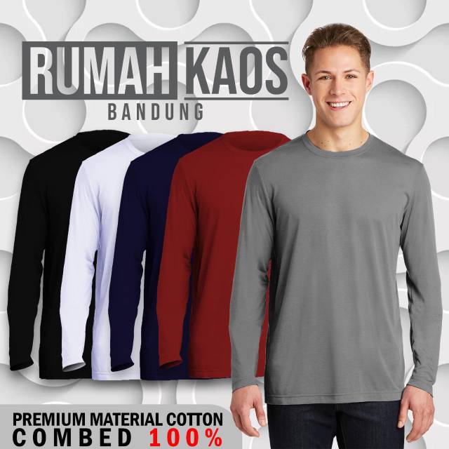 KAOS POLOS COTTON COMBED 30S LENGAN PANJANG