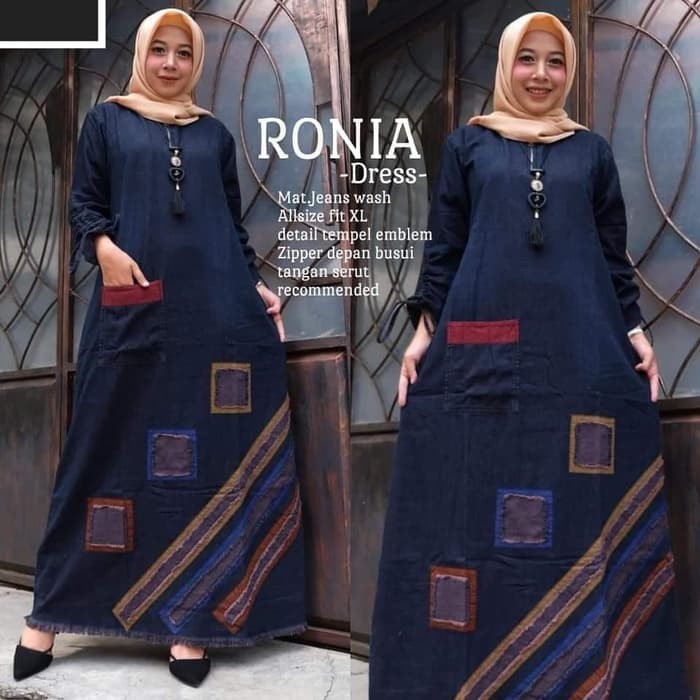 RONIA DRESS GAUDY/GAMIS JEANS BEST SELLER ORIGINAL PRODUK GBM