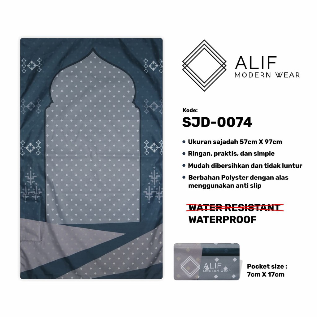 ALIF SAJADAH TRAVEL / SAKU / PORTABLE / WATERPROOF ( ALIF MODERN WEAR SJD-0074 )