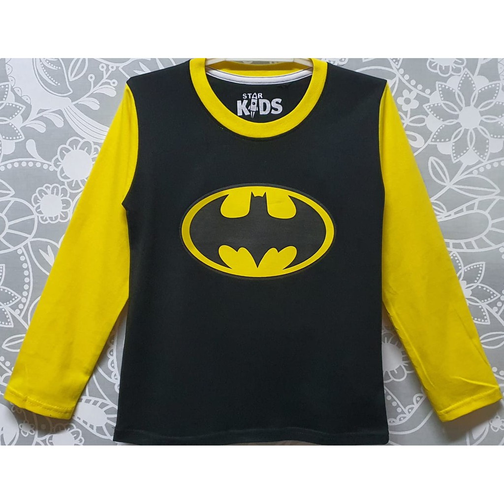 PKA - KLP Grosir KAOS LENGAN PANJANG Anak Karakter BATMAN LOGO HITAM