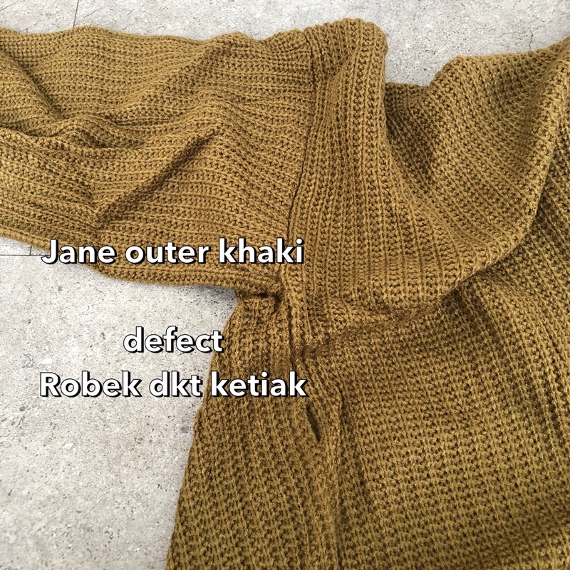 JANE OUTER KNIT - Cardigan Wanita / Top Wanita / Atasan Wanita / Baju Rajut / Cardigan Rajut-defect khaki