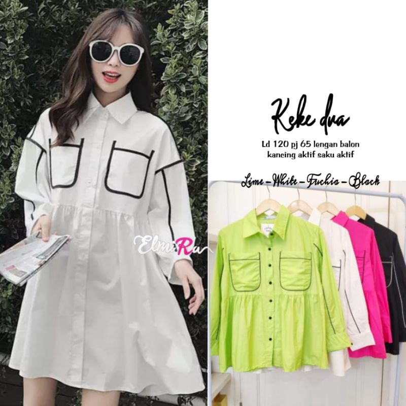 KEKE DUA BLOUSE BY ELMIRA (BLOUSE WANITA) Blouse muslimah modern rekomended