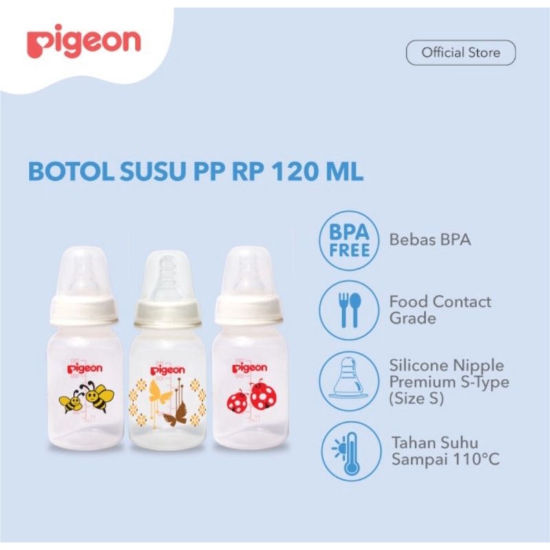 Pigeon Baby Bottle PP RP 120 ml Buy 2 Get 1 Free/Botol Susu Bayi