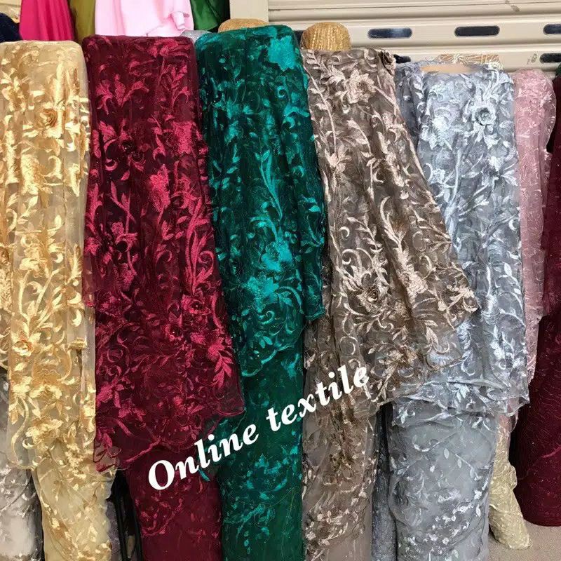 MURAH!! Tulle 3D akar mutiara / brokat 3D akar.