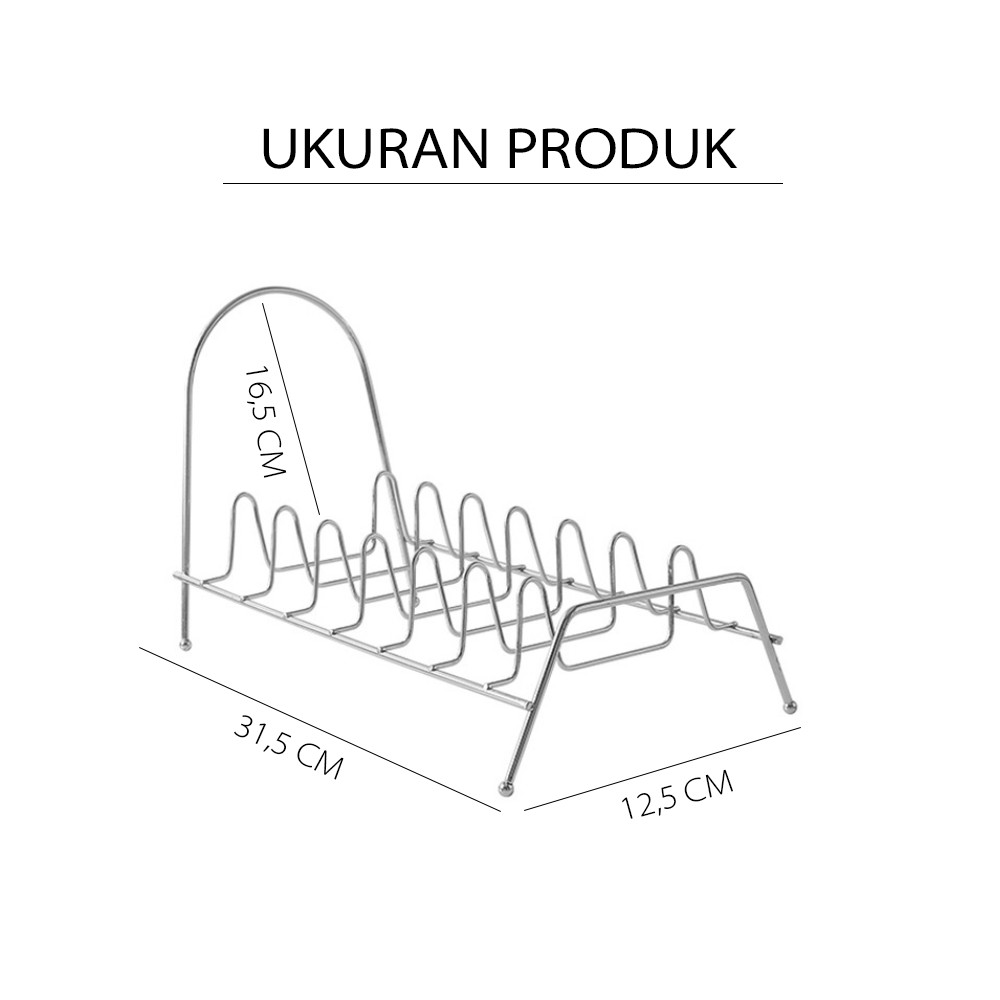 Rak Piring / Tatakan Piring / Disk Rack Stainless Serbaguna