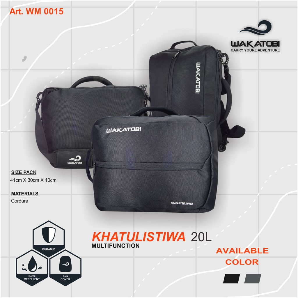 Tas Laptop Multifungsi 3 in 1 Wakatobi WM.015