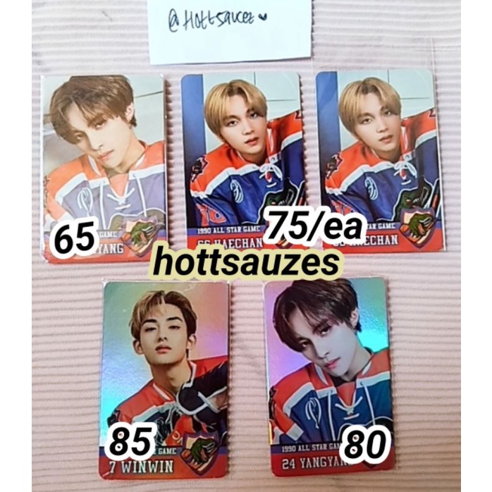 pc nct u 90s love trading card, holo winwin Yangyang haechan