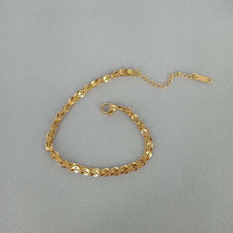 gelang polos titanium cantik asli korea warna gold lapis emas BARU
