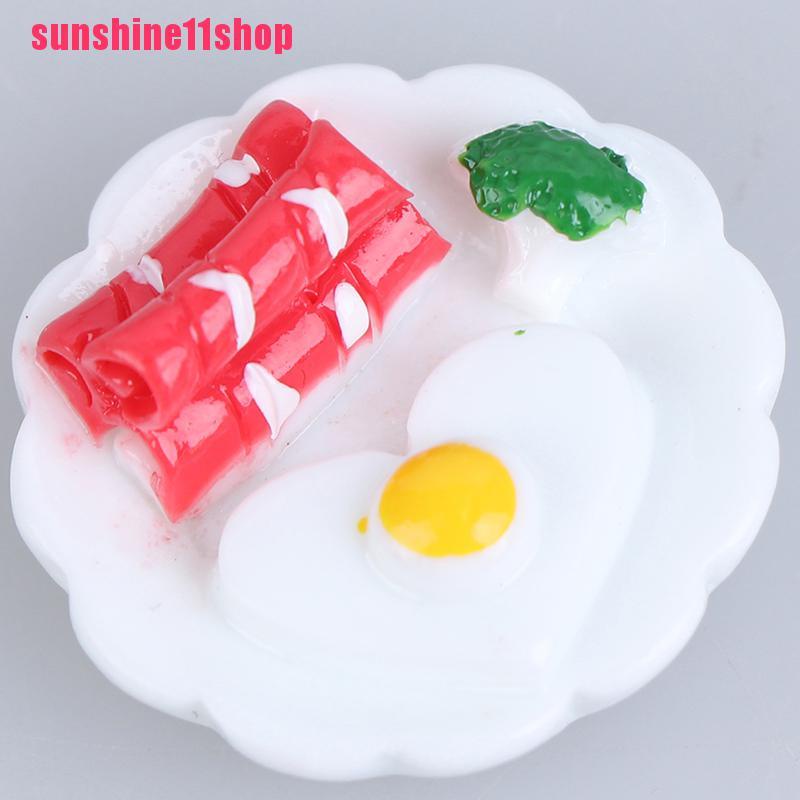 5pcs Miniatur Piring Telur Roti Skala 1: 12 Untuk Rumah Boneka