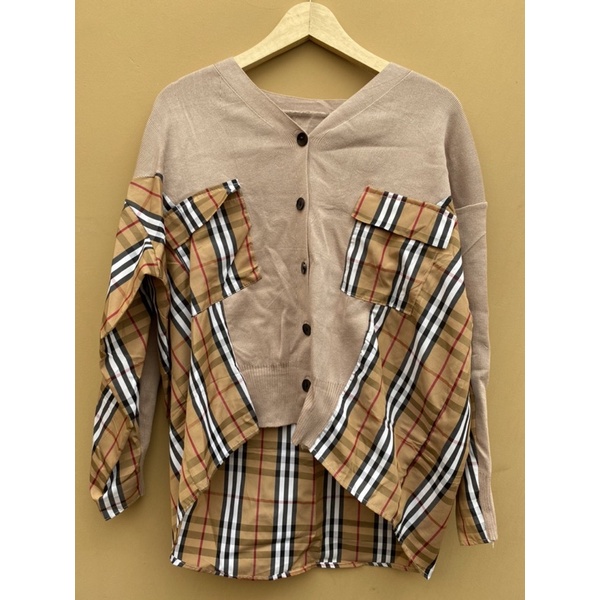 Sweater Kombinasi/ Baju Kotak-Kotak/ Sweater lucu/ Baju Lucu/ Baju Main/ Baju Hangat/ Sweater premiu