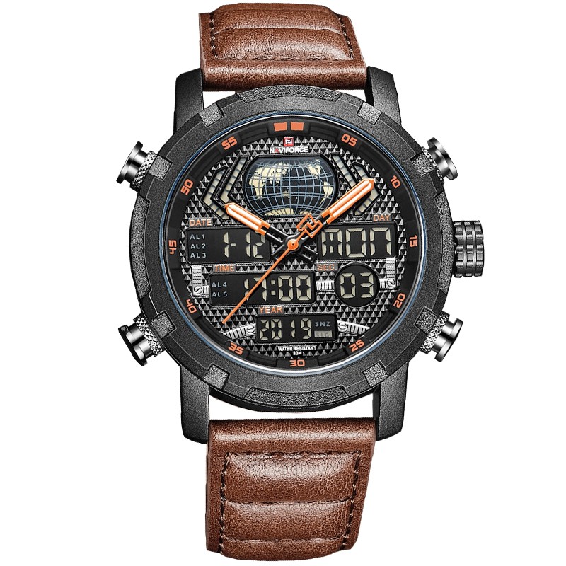 Naviforce Jam Tangan Pria Dualtime NF9160