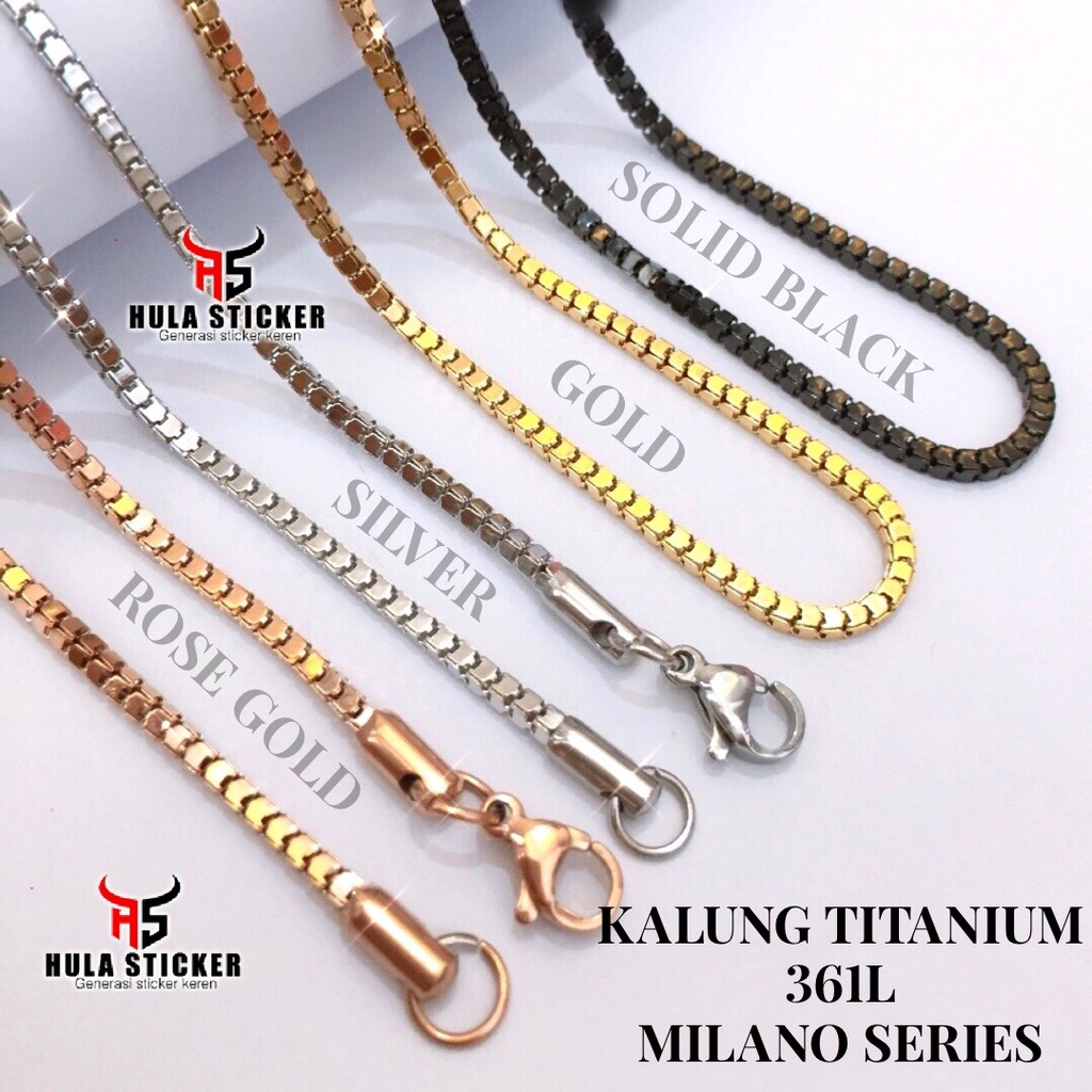 Kalung Rantai MCI Titanium Stainless Chain 316L Anti Karat Pria Wanita MILANO