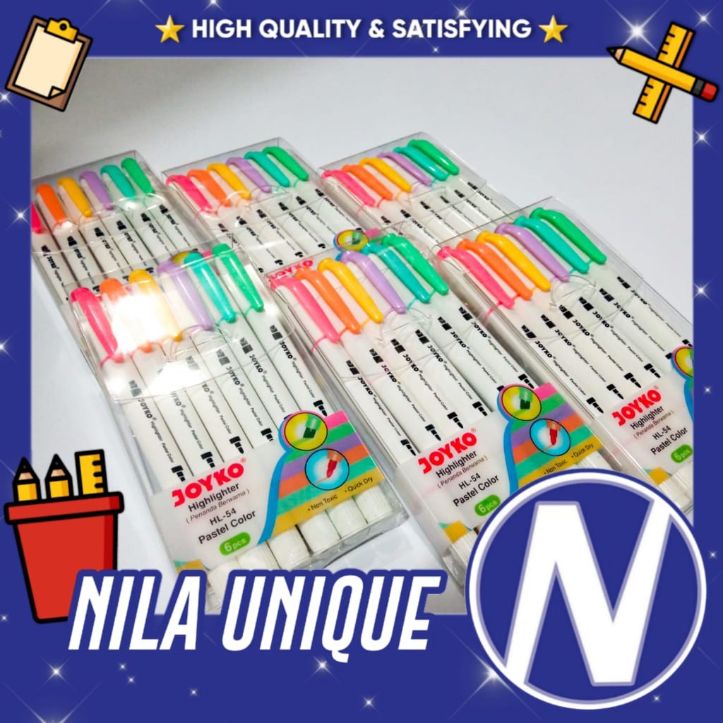 

HIGHLIGHTER JOYKO HL54 / STABILO JOYKO 6 WARNA DOUBLE TIP