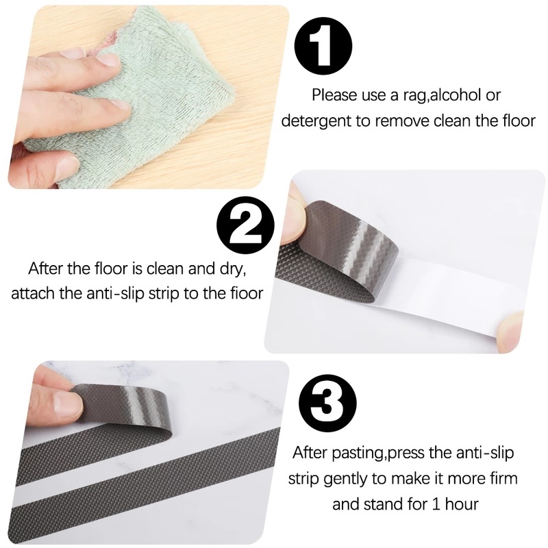 [12 Pcs PEVA Rubber Bathroom Transparent Anti-slip Stickers] [Stairs Steps Anti-slip Strip] [Multi-color Waterproof Anti-slip Tape Stickers] [Carpet Anti-slip Fixed Stickers]