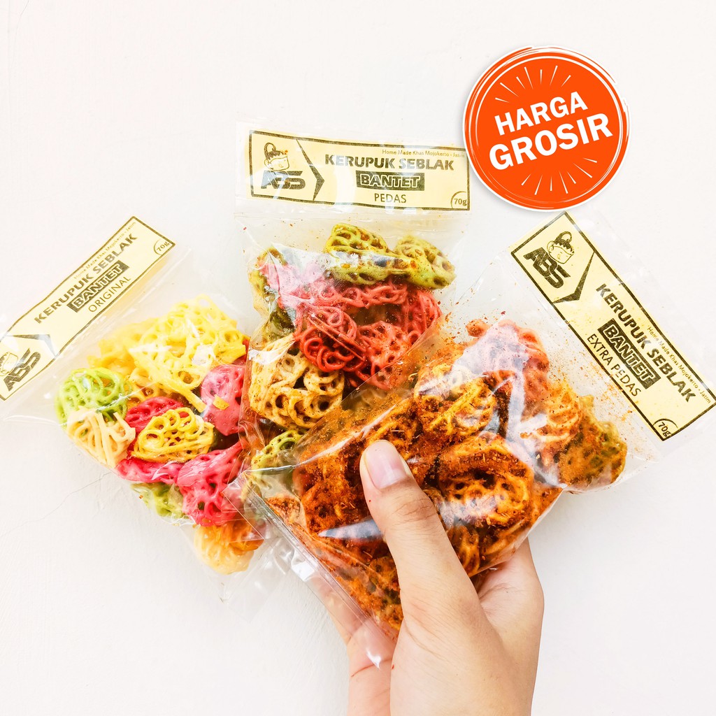 

Krupuk Seblak KRIBO Kerupuk Bantet Pedas Mawar