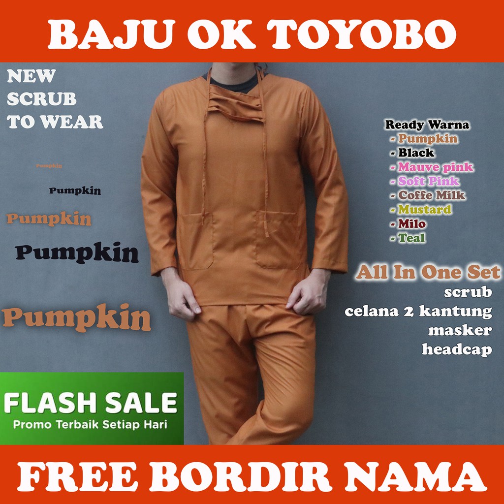 [Buy 2 FREE BORDIR NAMA 1 BARIS] Baju OK Toyobo / Baju OKA Lengan Panjang / Seragam Medis/ Baju Scrub / Baju Jaga / baju Dokter / Baju Perawat